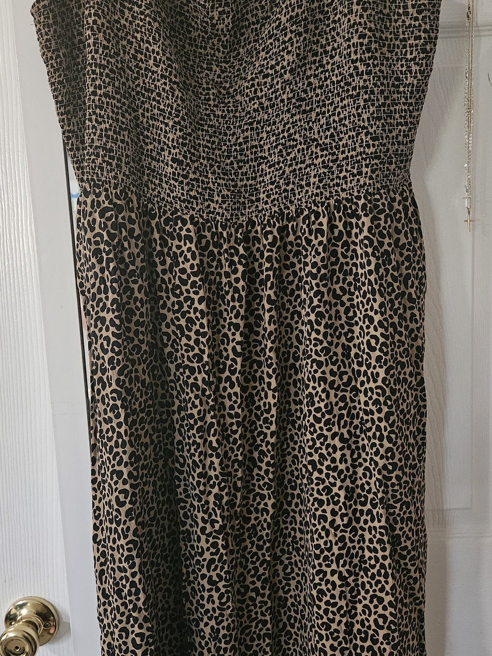 Old Navy Leopard-Print Spaghetti Strap Midi Dress in Tan and Black